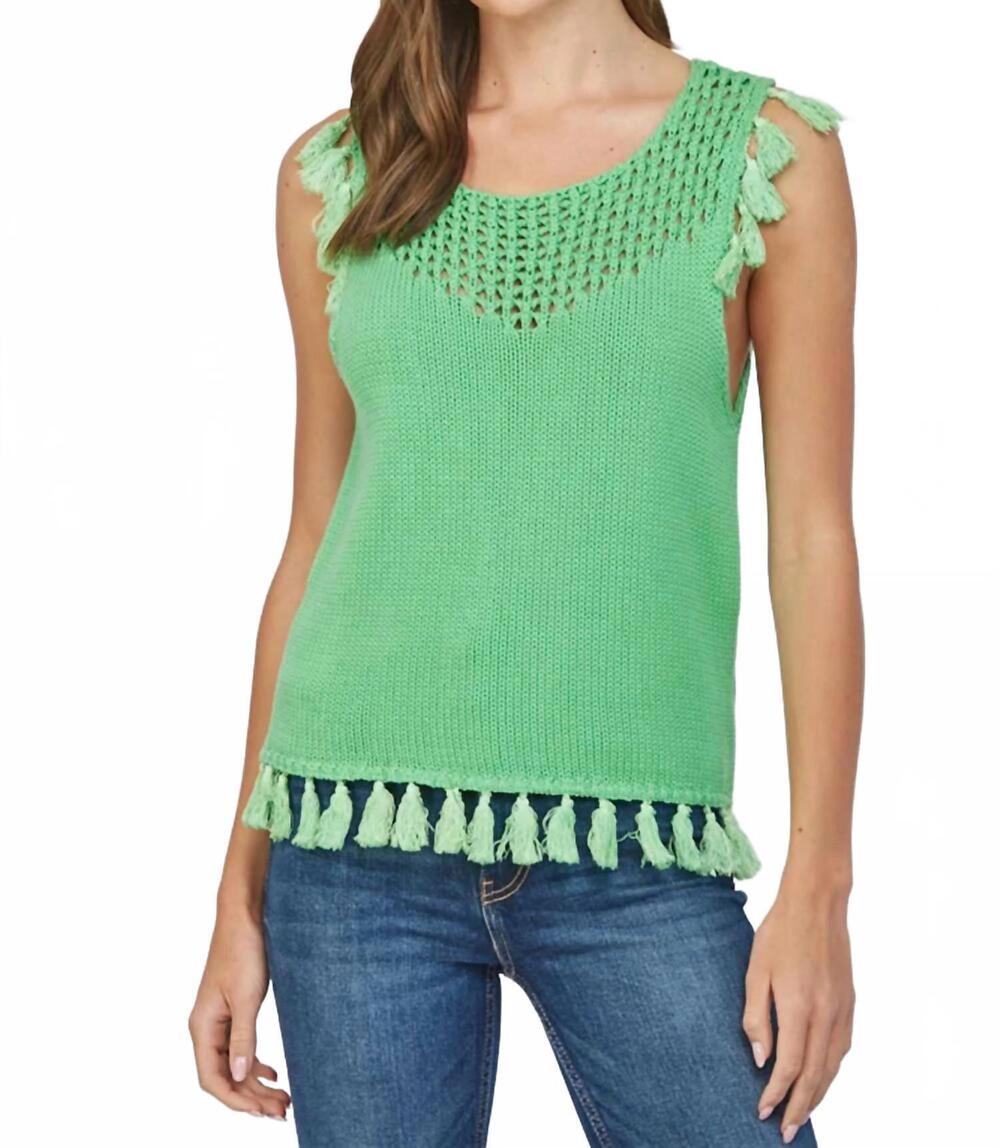 NEW FATE tassel tank in green